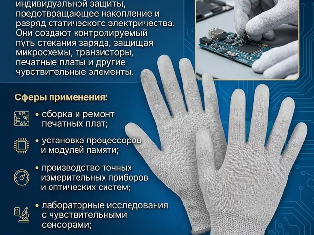 Антистатические перчатки для сборок ПК, Душанбе