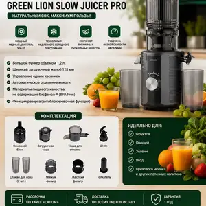 Соковыжималка Green Lion Slow Juicer Pro, Душанбе