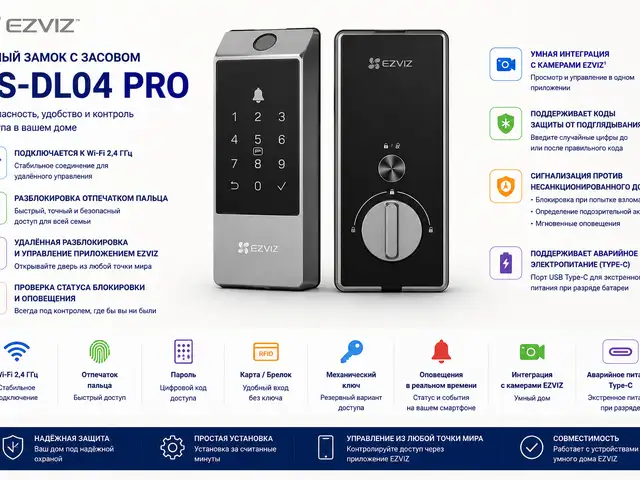 Умный замок с засовом EZVIZ CS-DL04 Pro, Худжанд