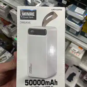 Внешний аккумулятор Wekome Minre Digital Display Power Bank 50000mAh White, Душанбе
