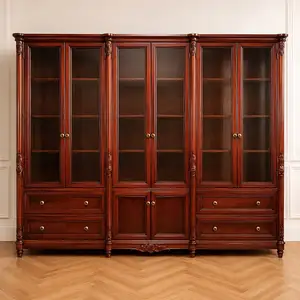 Кабинетная мебель из натурального дерева - письменный стол и шкаф-витрина, Душанбе