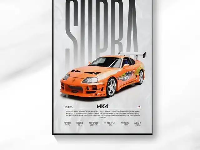 Глянцевая картина - Toyota Supra MK4, Хуҷанд