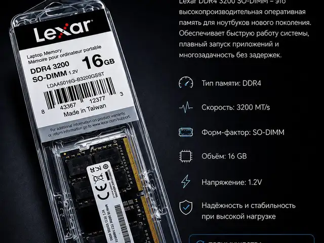 Модуль памяти Lexar DDR4 3200 16GB, Душанбе