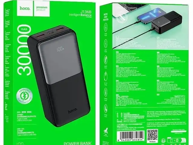 Внешний аккумулятор hoco J136B 30000mah 22,5W, Душанбе