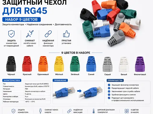 Защитный чехол 9 цветов для RG 45, Хуҷанд