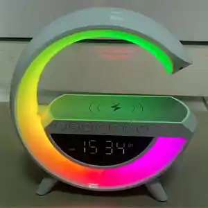 Настольная смарт лампа светильник и часы BT-3401 LED Wireless Charging Speaker, Душанбе