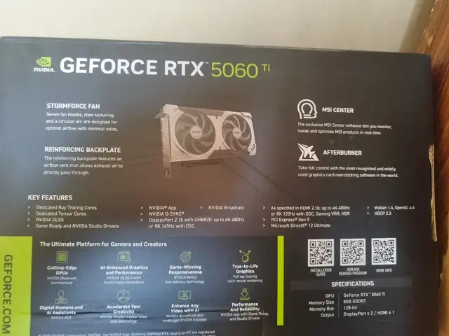 Видеокарта MSI RTX 5060ti 8gb, Душанбе