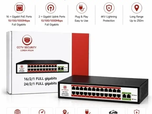 Коммутатор poe switch smart gigabits 16 port, Душанбе