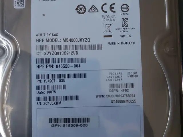 Жесткий диск HDD HPE MB4000JVYZQ 4Tb 12G SAS 3.5 LFF, Душанбе