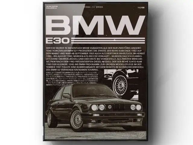 Глянцевая картина - BMW E30, Хуҷанд
