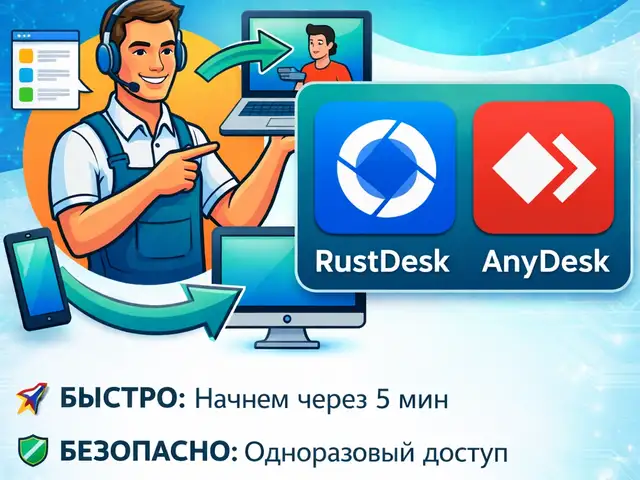 Удаленная компьютерная помощь онлайн через RustDesk|AnyDesk, Истаравшан