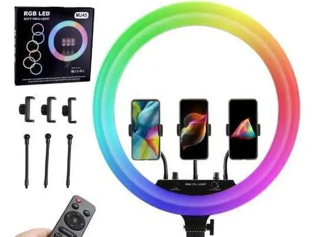 Кольцевая цветная лампа RGB MJ45 см, Душанбе