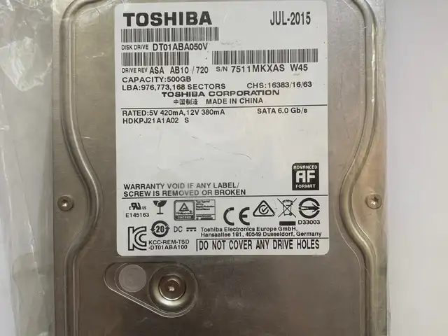Жесткий диск Toshiba 500 GB, Душанбе